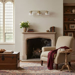 Charger l'image dans la visionneuse de galerie, Applique murale moderne en verre transparent Glorica Glass à 3 globes pour salle de bain, idéale pour la zone du miroir.