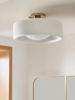 Load image into Gallery viewer, Cerova Porcelain Flush Mount Ceiling Light – Modern Low-Profile Fixture