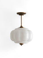 Load image into Gallery viewer, Eloise Scallop Vintage Milk Glass Semi-Flush Mount Pendant Light
