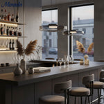 Cargar imagen en el visor de la Galería, Lámpara colgante de vidrio con forma de disco apilado Verdoma Iluminación nórdica contemporánea para cocinas