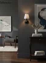 Cargar imagen en el visor de la Galería, Aplique de pared Rowan con pantalla cilíndrica – Aplique de tela para una iluminación acogedora de estilo rústico