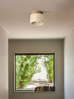 Load image into Gallery viewer, Cylindrical Travertine Wooden Ceiling Lights