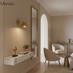 Cargar imagen en el visor de la Galería, Aplique de pared Aurenza con brazo curvo y forma de globo: lámpara de pared industrial moderna para baño, dormitorio y pasillo.