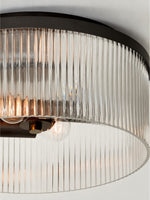 Bild in Gallery-Viewer laden, Bravira Elegant gerippte Glas-Deckenleuchte – moderne flache Leuchte für Schlafzimmer