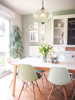 Load image into Gallery viewer, Vintage Milk Glass Semi Flush Mount Eloise Pendant Light