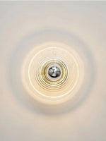 Cargar imagen en el visor de la Galería, Aplique de cristal acanalado: moderna lámpara de pared de disco para dormitorio