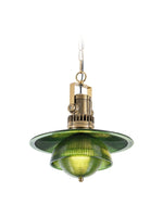 Load image into Gallery viewer, Ribbed Glass Pendant Light - Contemporary Brass and Glass Pendant for Kitchen and Living Room
