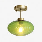 Load image into Gallery viewer, Verdoma Textured Ribbed Glass Flush Ceiling Light Farmhouse Style for Dining and Hallways