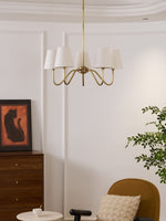 Load image into Gallery viewer, Vintage Brass Fabric Multi-Head Chandelier
