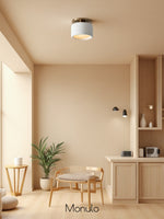 Load image into Gallery viewer, Cerova Porcelain Flush Mount Ceiling Light – Modern Low-Profile Fixture