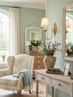 Cargar imagen en el visor de la Galería, Aplique de pared Rowan Classic con pantalla de tela – Lámpara de pared de cerámica para pasillo o dormitorio