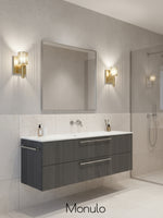 Load image into Gallery viewer, Galvia Perforated Metal Sconce - Champagne Bronze Modern Bedside Light