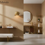 Cargar imagen en el visor de la Galería, Aplique de pared Aurenza con brazo curvo y forma de globo: lámpara de pared industrial moderna para baño, dormitorio y pasillo.