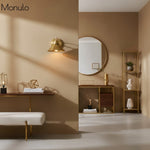 Cargar imagen en el visor de la Galería, Aplique de pared Aurenza con brazo curvo y forma de globo: lámpara de pared industrial moderna para baño, dormitorio y pasillo.