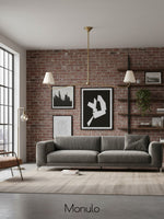 Load image into Gallery viewer, Fibura Linear Fabric Chandelier - Modern Brass Linear Chandelier