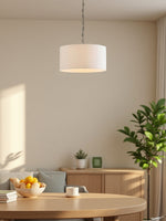 Load image into Gallery viewer, Dumora Linen Drum Pendant Light - Modern White Drum Shade For Dining