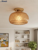 Load image into Gallery viewer, Vintage Glass Globe Ceiling Light - Textured Semi Flush for Any Room