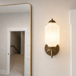 Load image into Gallery viewer, Eloise Vintage Scalloped Milk Glass Wall Sconce - Modern Accent Lighting for Bathroom and Bedroom