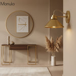 Cargar imagen en el visor de la Galería, Aplique de pared Aurenza con brazo curvo y forma de globo: lámpara de pared industrial moderna para baño, dormitorio y pasillo.