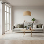 Bild in Gallery-Viewer laden, Dumora Gewebte Struktur Trommel Lampenschirm Anhänger – Moderne Minimalistische Deckenlampe für Ess- & Wohnzimmer