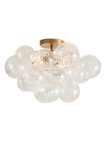 Load image into Gallery viewer, Bravira Elegant Ribbed Glass Flush-Mount Ceiling Light – Modern Low-Profile Fixture for Bedroom