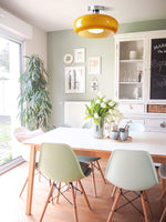 Load image into Gallery viewer, Retro Brass Bauhaus Glass Disc Ceiling Lamp