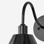 Load image into Gallery viewer, Industrial Modern Tapered Brass Gooseneck Sconce with Metal Silhouette