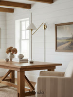 Bild in Gallery-Viewer laden, Diora Leinen-Schirm Steckdosen-Wandleuchte - Champagner Bronze Verstellbarer Arm