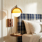 Load image into Gallery viewer, Sunset Glow Modern Wall Sconce with Acrylic Shade and Wood-Texture Base for Bedroom Hallway Living Room