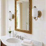 Load image into Gallery viewer, Eloise Vintage Scalloped Milk Glass Wall Sconce - Modern Accent Lighting for Bathroom and Bedroom