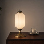 Charger l'image dans la visionneuse de galerie, Lampe de table d'inspiration vintage avec abat-jour en verre festonné Eloise pour un éclairage d'appoint dans la chambre et le salon