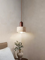 Load image into Gallery viewer, Travertine Japanese Wabi-sabi Style Bedside Pendant Lamp for Bedroom