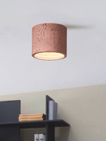 Load image into Gallery viewer, Cylindrical Travertine Lamp - LED Wabi Sabi Ceiling Light for Modern Homes