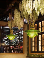 Load image into Gallery viewer, Ribbed Glass Pendant Light - Contemporary Brass and Glass Pendant for Kitchen and Living Room