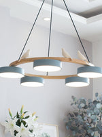 Load image into Gallery viewer, Modern Creative Colourful Circle Bird Chandelier