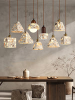 Load image into Gallery viewer, Wabi-sabi Style Water-polished Translucent Stone Retro Pendant Lamp