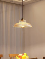 Load image into Gallery viewer, Ribbed Glass Pendant Light – Contemporary Glass Pendant Lights in Vintage Green Hue