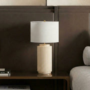 Lampe de table céramique minimaliste Ceruna - Base en céramique avec abat-jour en lin