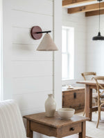 Load image into Gallery viewer, Travertine Wall Sconce - Natural Stone Sconce with Tapered Shade