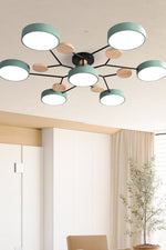 Load image into Gallery viewer, Multihead Disc Morandi Color Branch Ceiling Light