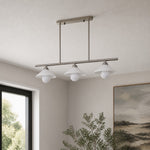 Bild in Gallery-Viewer laden, Linear Glass Pendant Light with Satin Silver Frame
