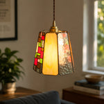Load image into Gallery viewer, Vintage Rose Stained Glass Pendant Light