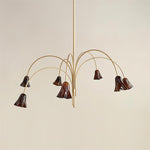 Cargar imagen en el visor de la Galería, Lámpara de araña de cristal floral Bellina – Elegante lámpara colgante de cristal con forma de flor para comedores y salas de estar