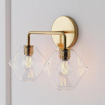 Load image into Gallery viewer, Talvior Faceted Glass Wall Sconce – Modern Style Bathroom or Hallway Accent Light