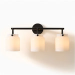 Load image into Gallery viewer, Hanton Modern 3-Light Wall Sconce – Milk Glass Fixture for Bathroom, Hallway, and Living Spaces