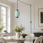 Bild in Gallery-Viewer laden, Fluted Glass Antique Brass Plug-In Pendant