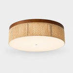 Bild in Gallery-Viewer laden, Wabi-Sabi-LED-Deckenleuchte aus massivem Holz und geflochtenem Seil