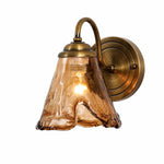 Load image into Gallery viewer, Brass Amber Glass Downlight Wall Sconce