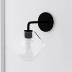 Load image into Gallery viewer, Talvior Faceted Glass Wall Sconce – Modern Style Bathroom or Hallway Accent Light