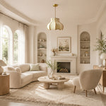 Bild in Gallery-Viewer laden, Sage floral fabric pendant light in a bright living room